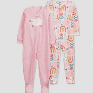 Carter's Just One You®️ Toddler Girls' Fleece Footed Pajamas Size 3T 2 Pack
